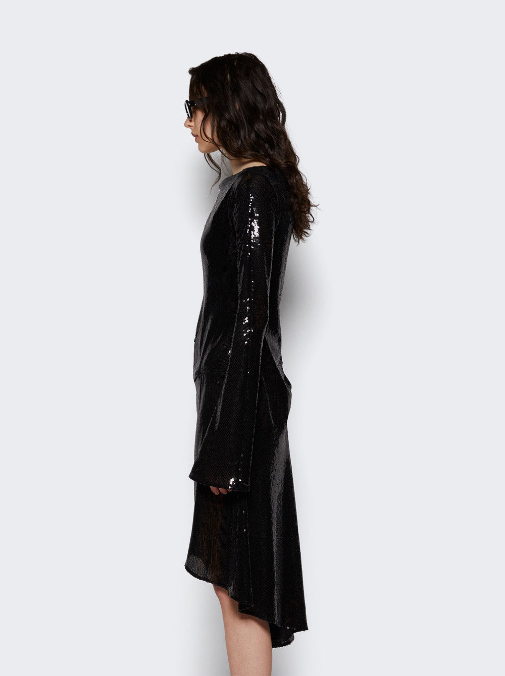 Women | Courrèges | Ellipse Glitter Dress | Black