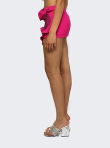 AREA | Heart Ruffle Mini Skirt | Fuchsia Pink
