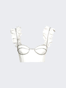 AREA | Poplin Ruffle Bustier | White
