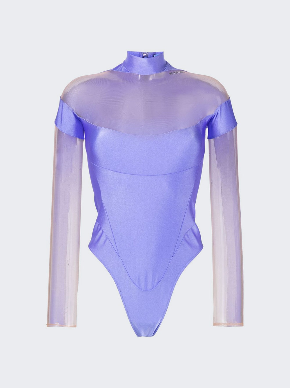 Women | Mugler | Illusion Neckline Bodysuit | Lilac Nude 01