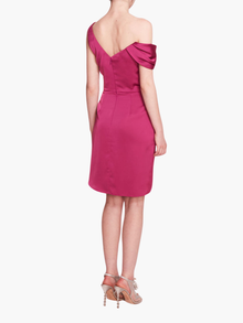 Asymmetrical Satin Mini Dress | Moody Orchid