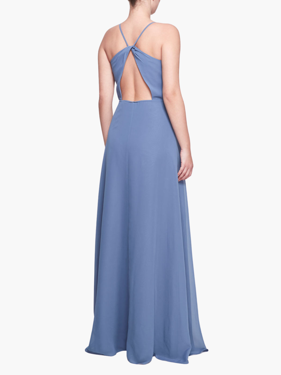 Sessa V-Neck Drape Gown | Slate Blue
