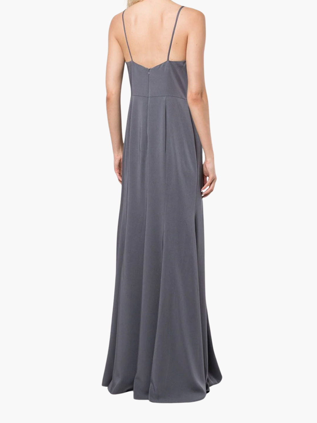 Crema Deep V Gown | Steel Blue