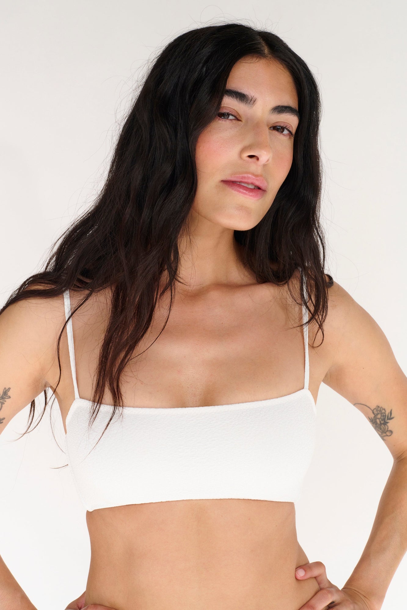 Boucle Hidden Underwire Bikini Top | White