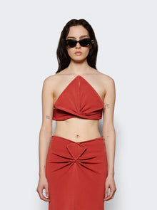Women | Christopher Esber | Ore Pierced Spear Knit Bustier Brick | Red