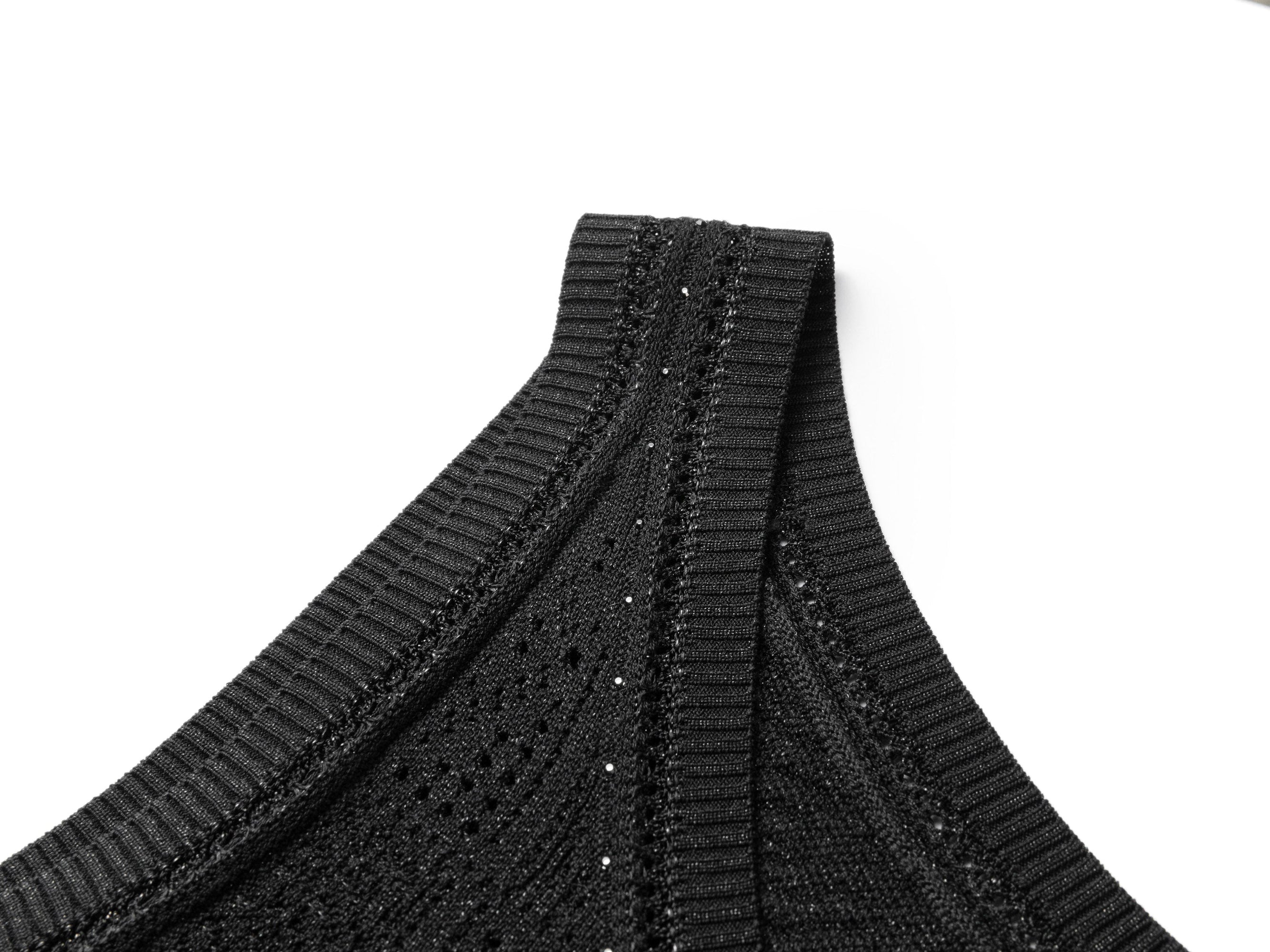Mulberry Silk Openwork Vest Camisole | Black