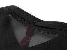 Silk Embrpoidered Collar Button-Down Shirt | Black