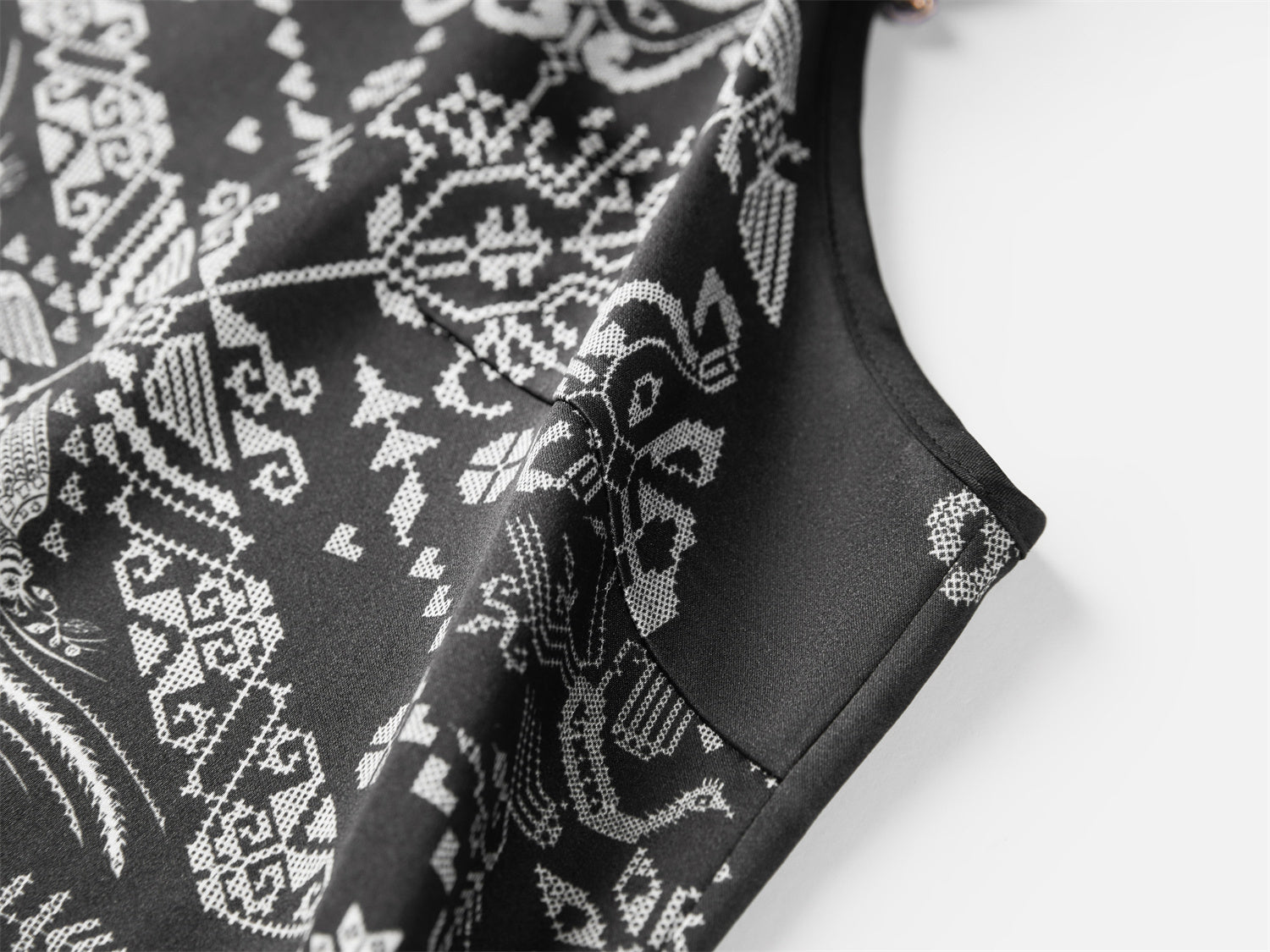 Ethnic Style Silk Camisole | Black