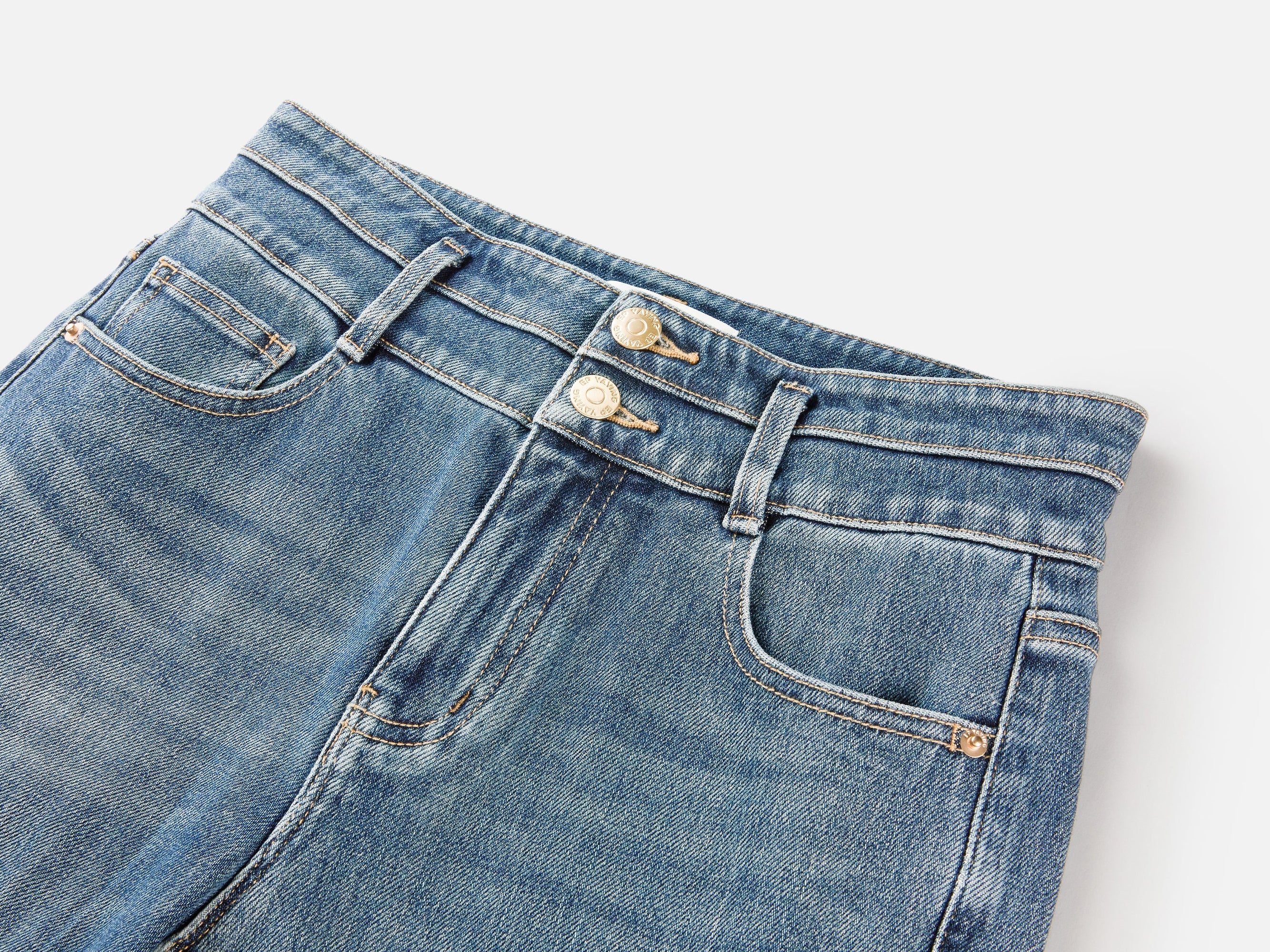 Cotton Blended Stretch Flare Pants | Blue