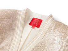 Champagne Metallic Open-Front Jacket | Golden