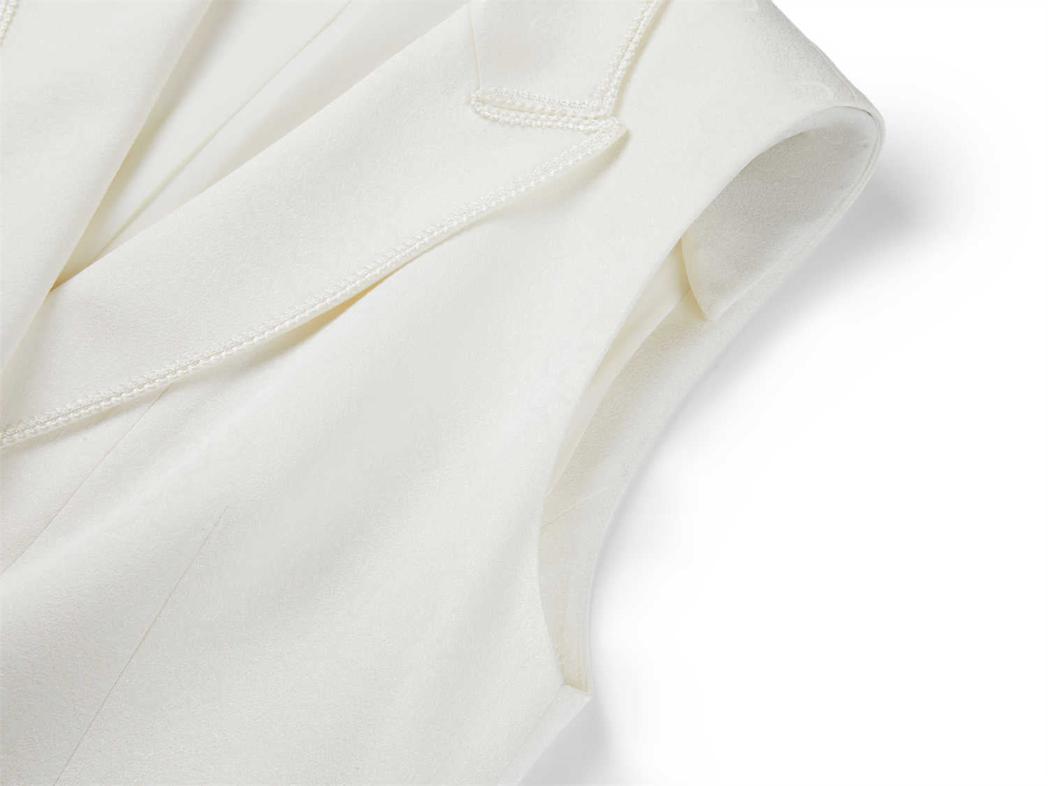 silk Vest Blazer | White