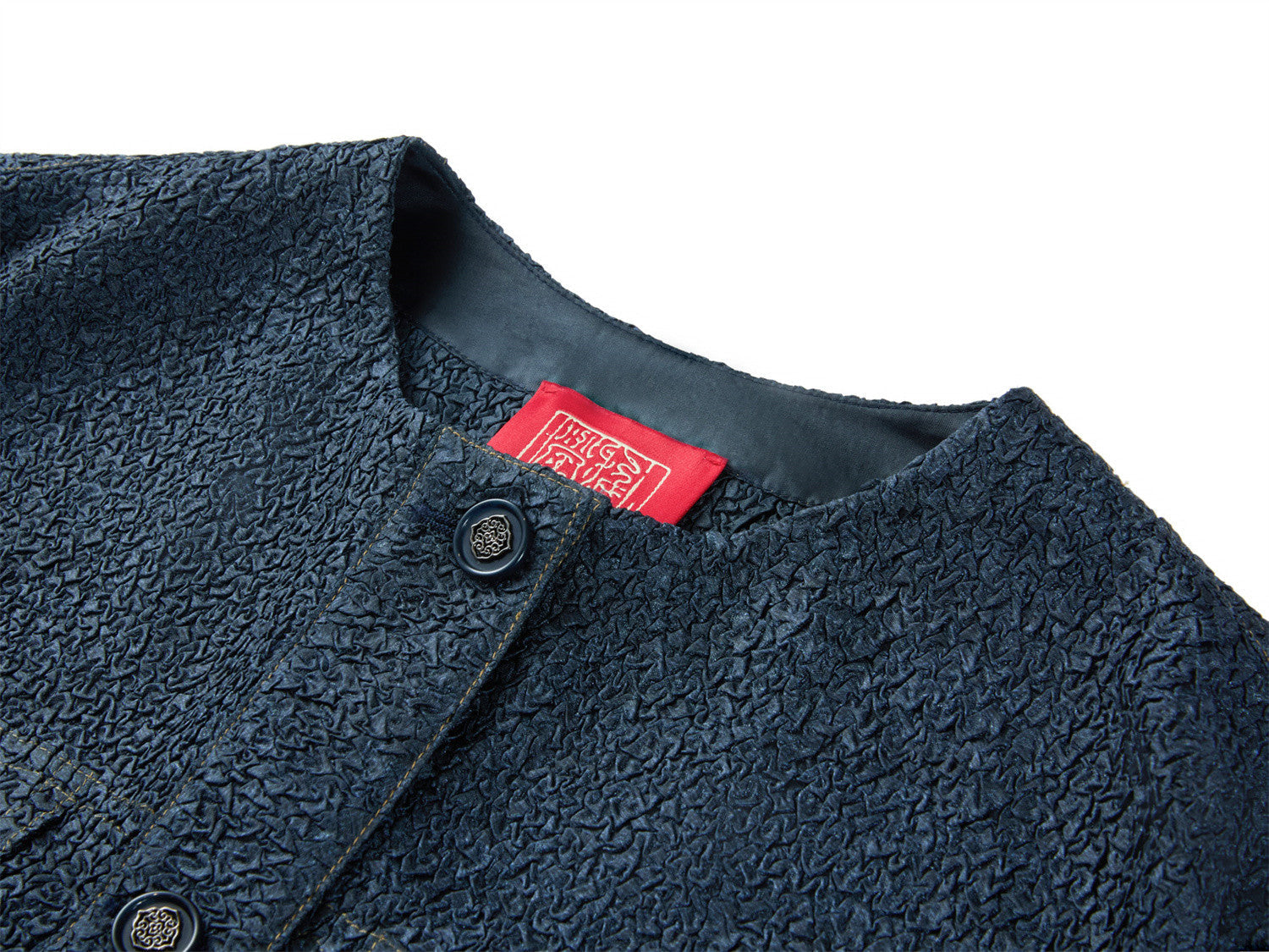 Faux Denim Jacket | Navy