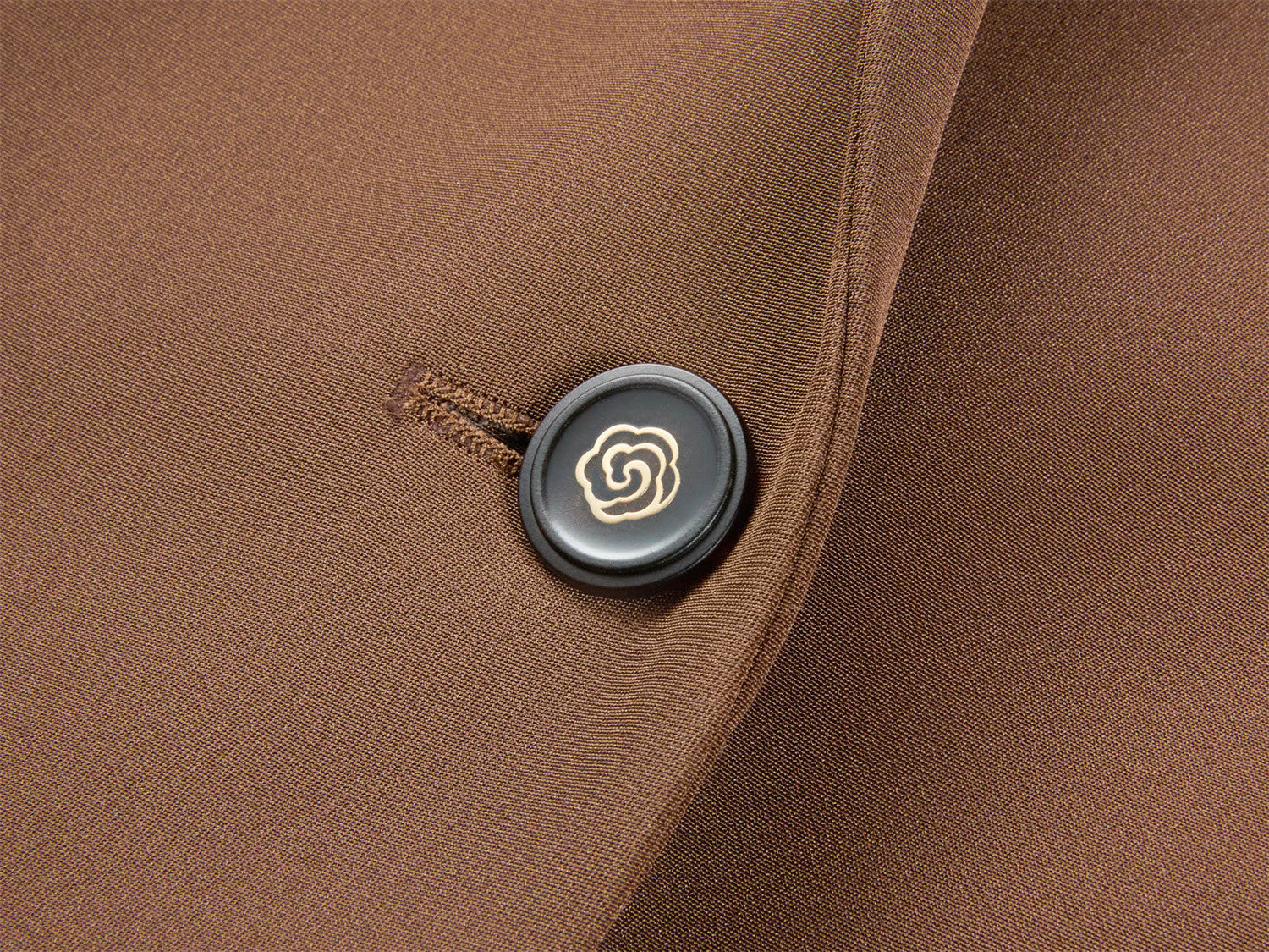 Silk Waist-Fitted Jacket | Brown