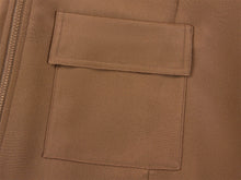 Silk Stand Collar Jacket | Brown