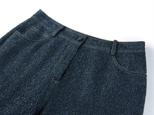 Textured Straight Pants | Navy