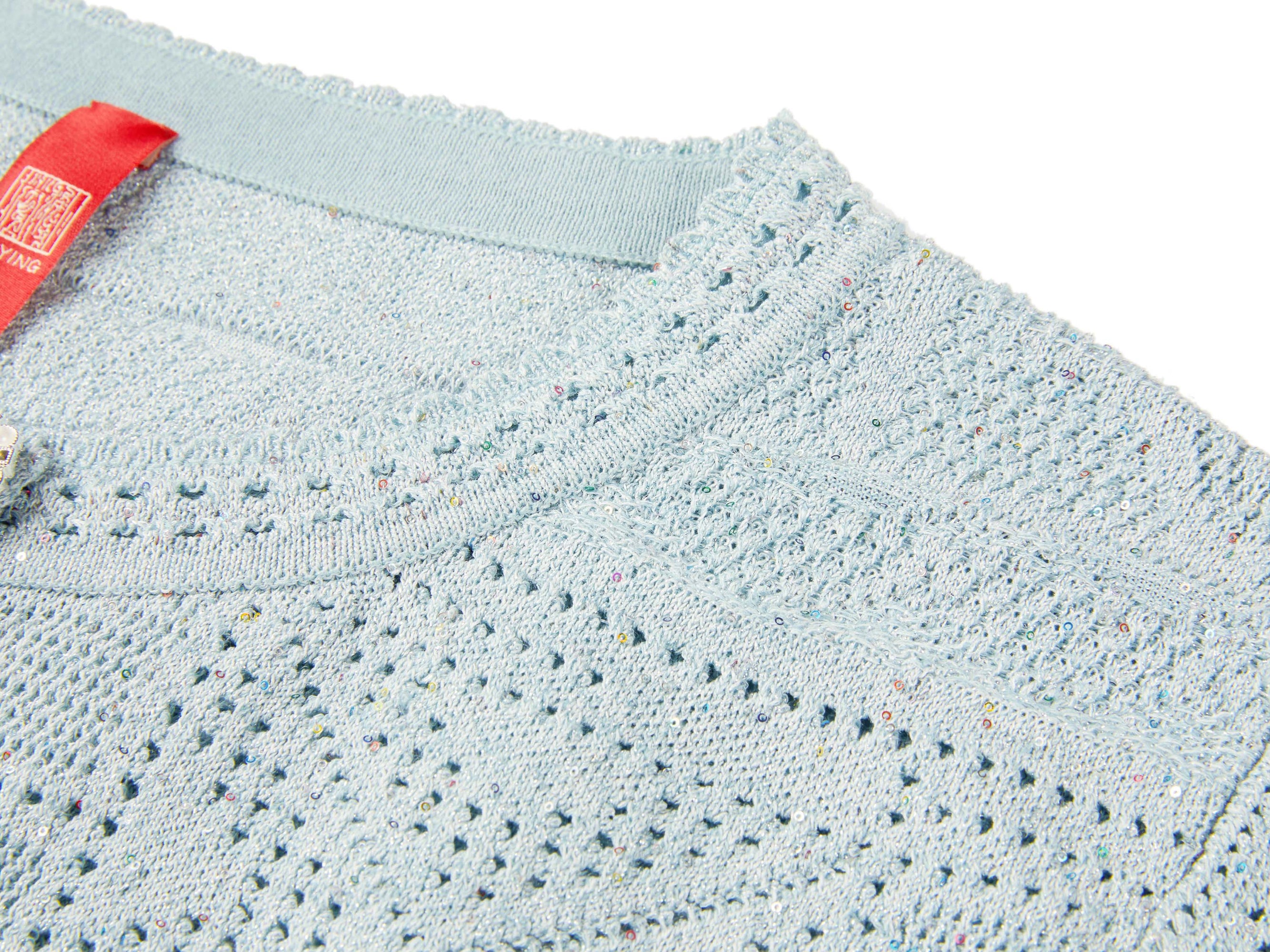 Short Sleeve Knit Top | Light Blue