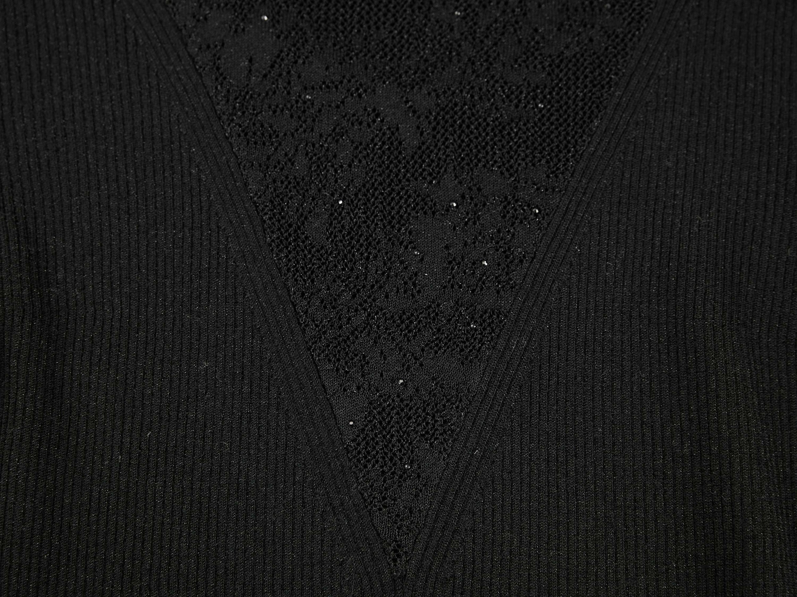 Wool Slim-Fit Knit Top | Black