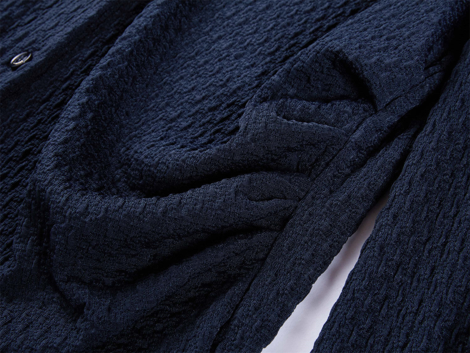 Textured Pleated Shirt | Navy