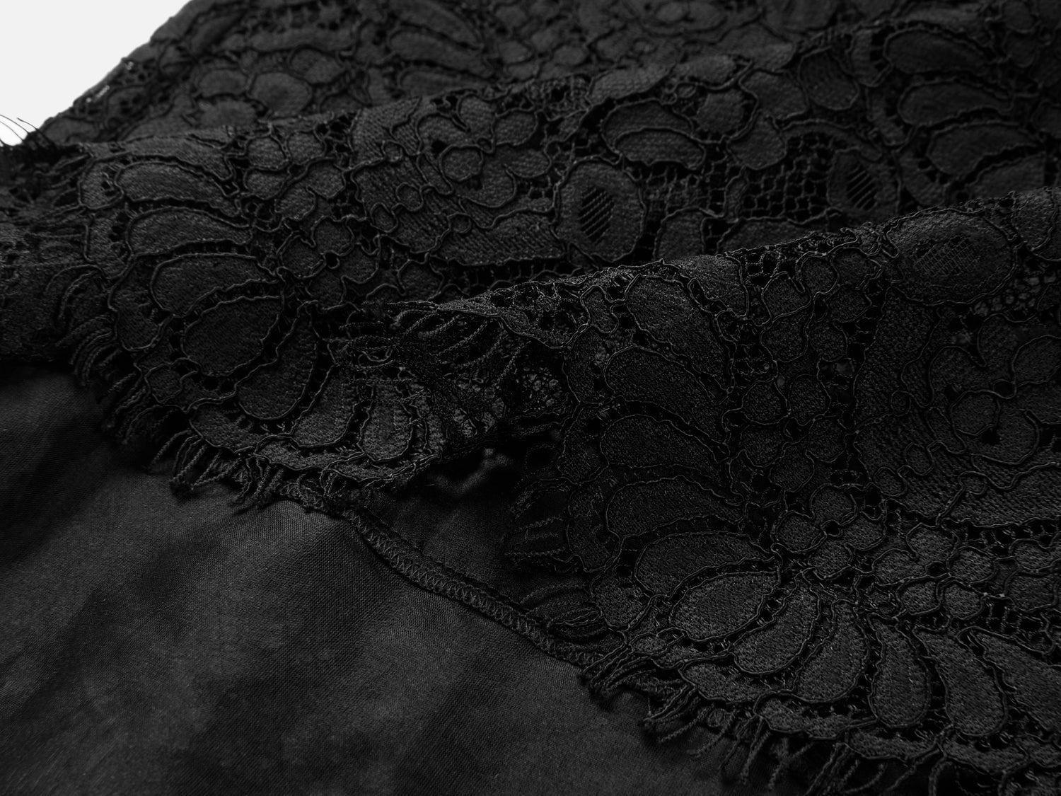 Lace Straight Skirt | Black