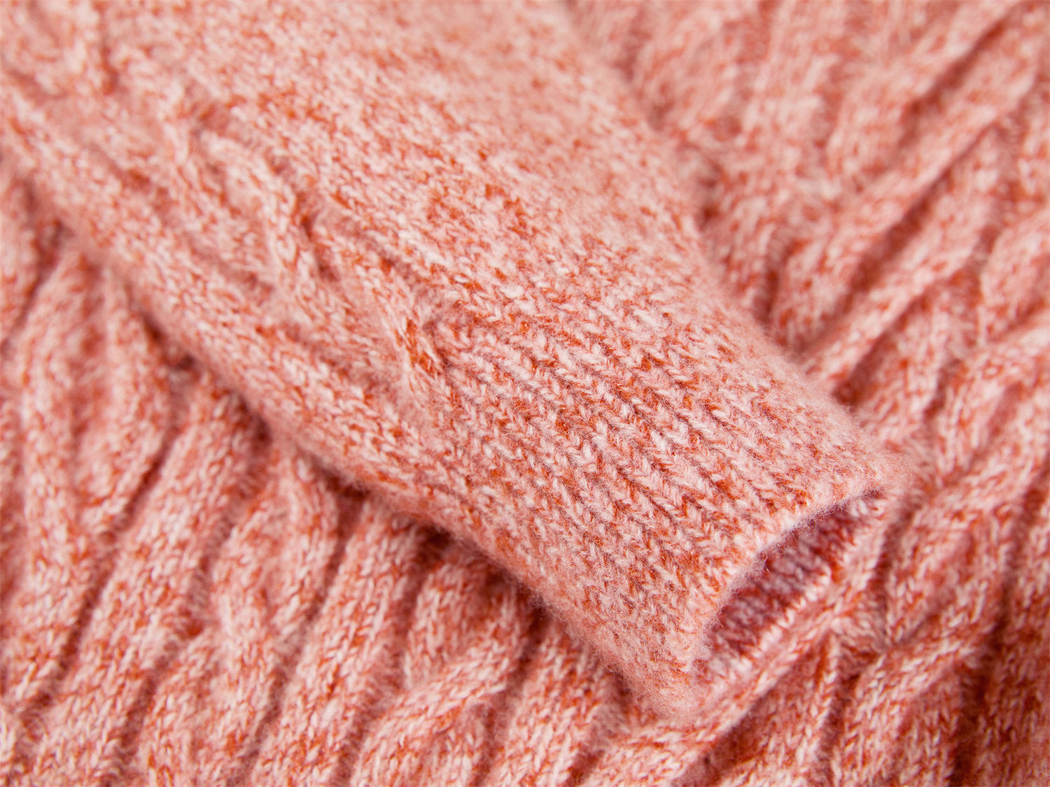 Cable Knit Pullover | Orange