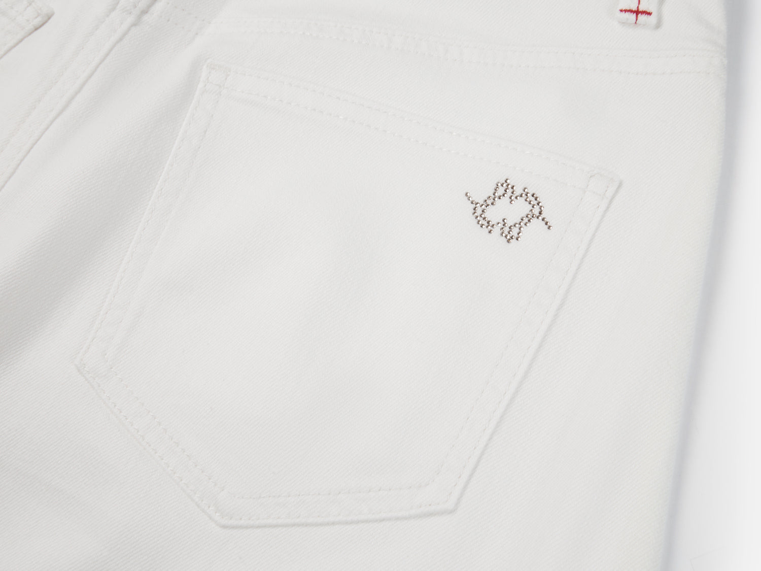 A-line Denim Skirt | White
