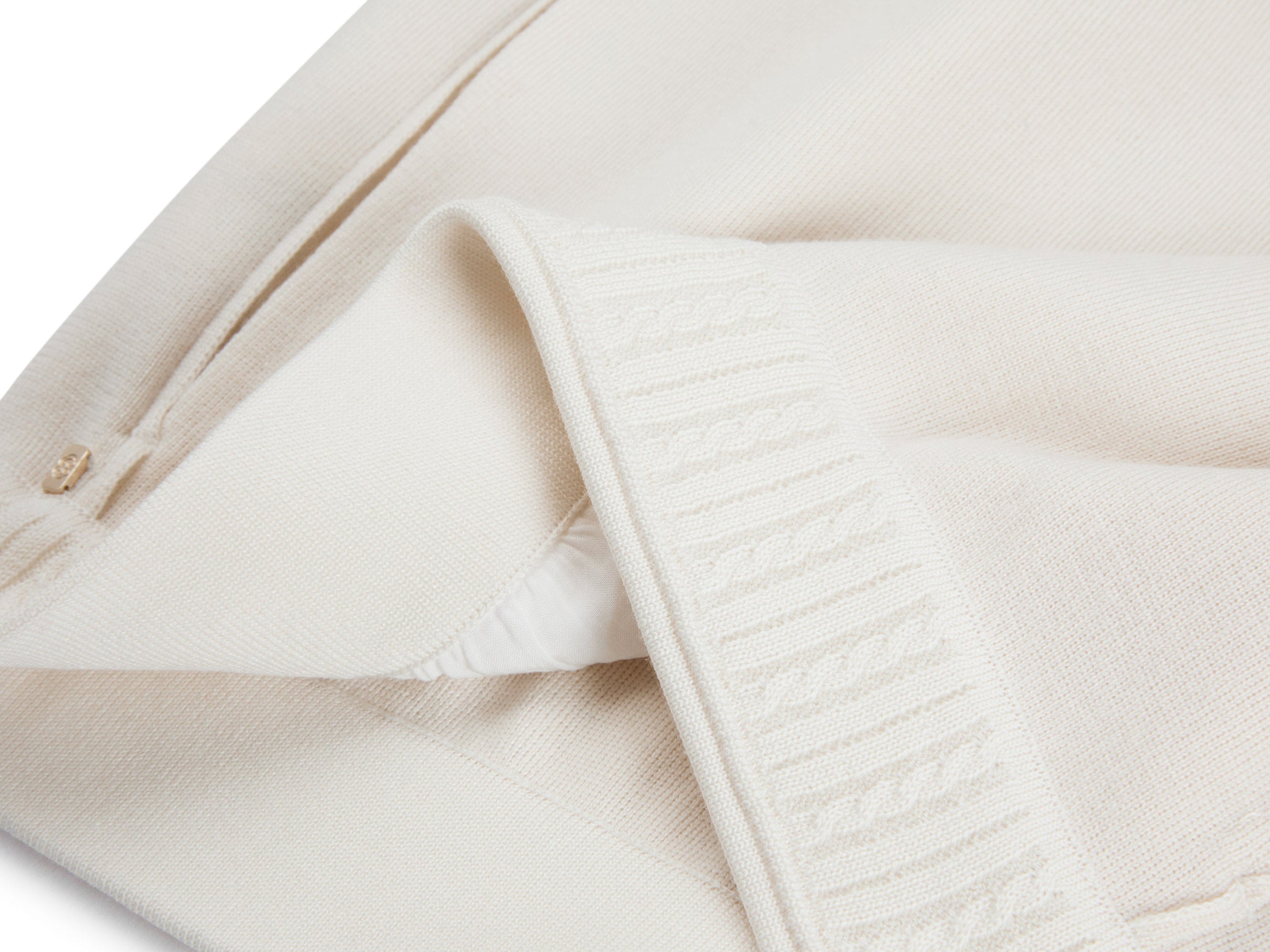 Wool Cashmere Straight-Leg Pants | Beige