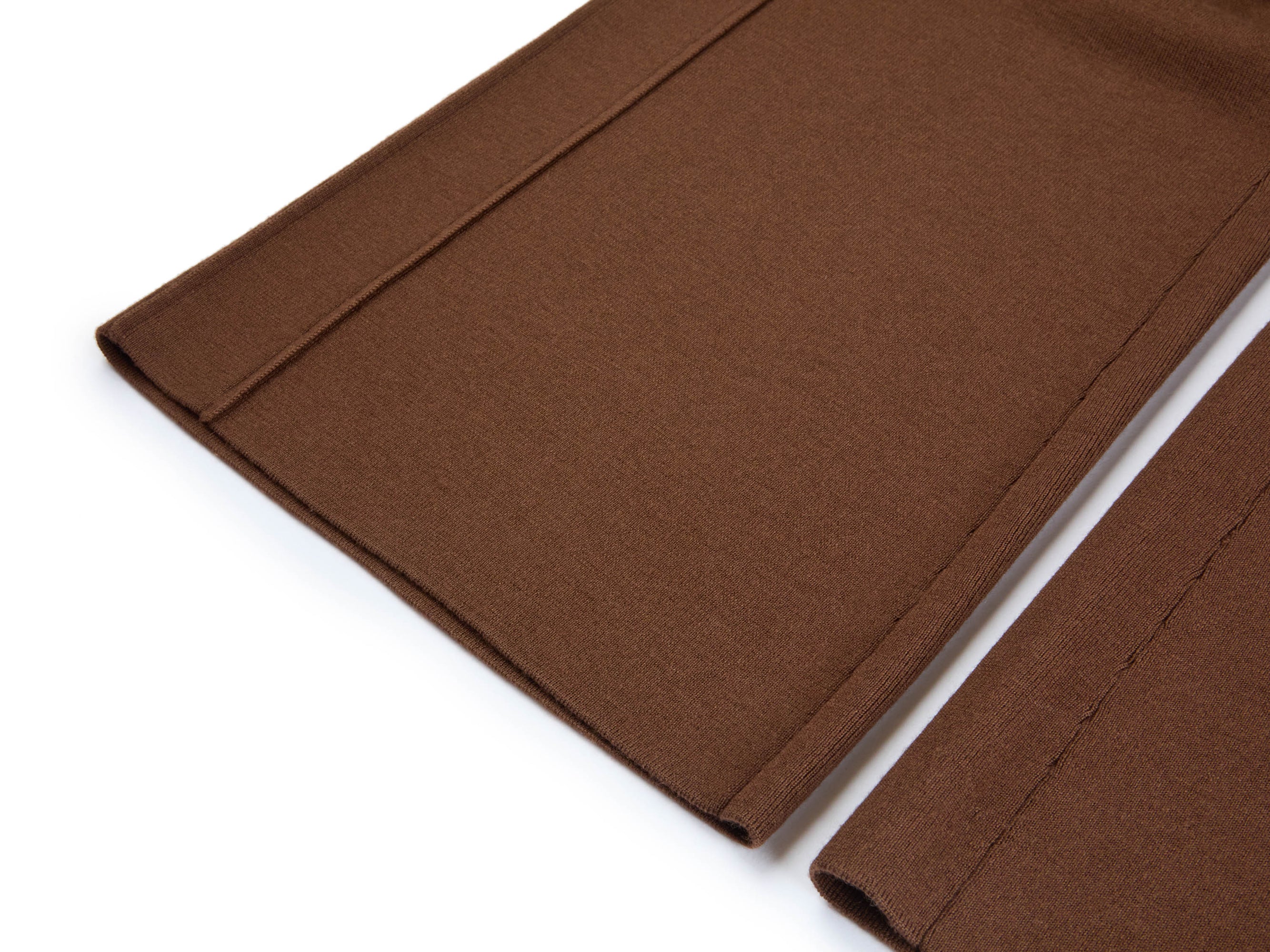 Wool Cashmere Straight-Leg Pants | Brown