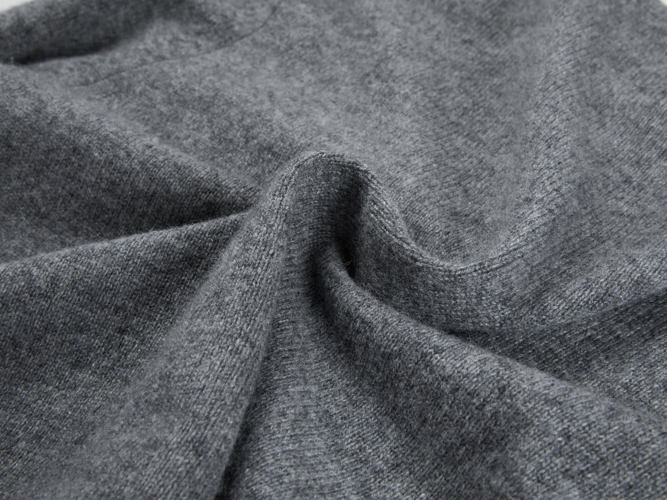 Layered Collar Soft Wool Cashmere Old Money Style Sweater | Grey