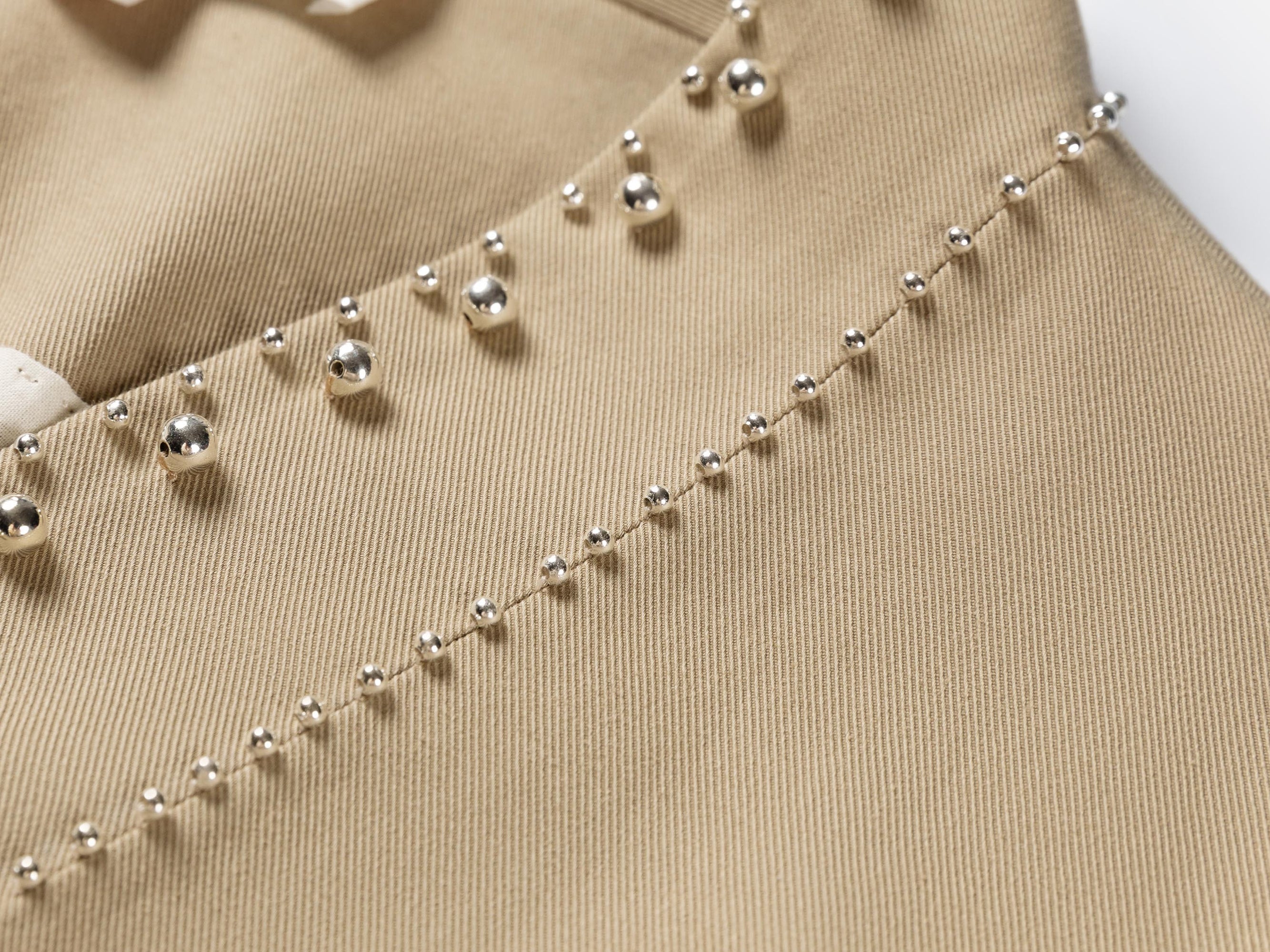 Embroidered Long Coat | Khaki