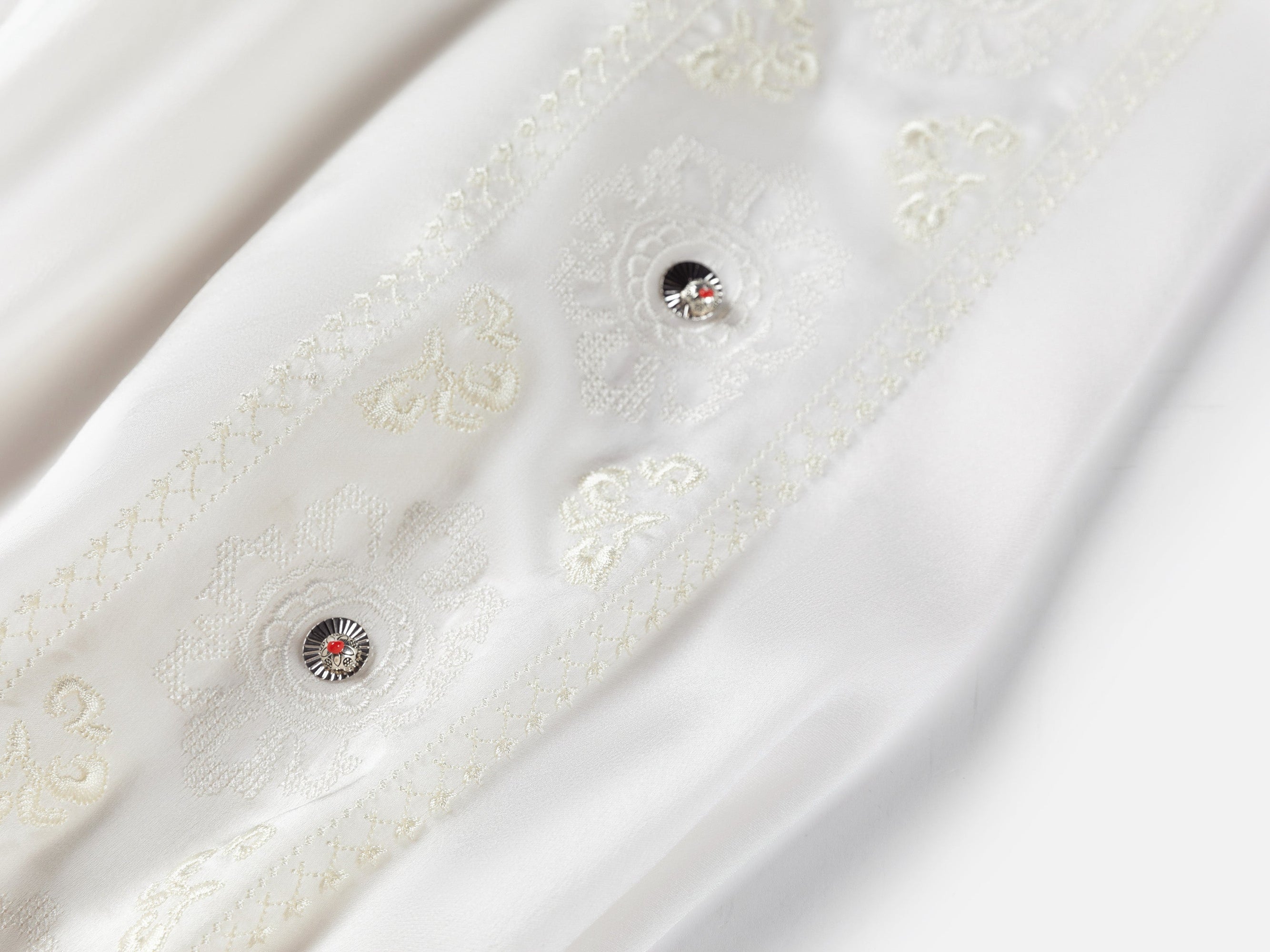 Embellished Silk Blouse | White