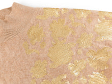 Floral Turtleneck Knit Sweater | Beige