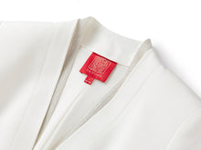 Silk Waist-Defining Blazer Coat | White