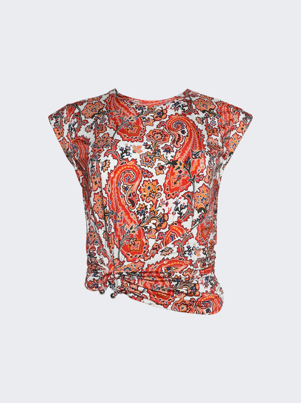 Women | Rabanne | Short Sleeve Top With Signature Piercing | Red