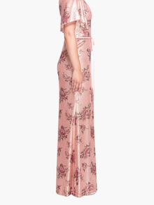 Lucca A-Line Flutter Sleeve Gown | Blush