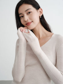Machine Washable Wool Seamless Base Layer Top | White