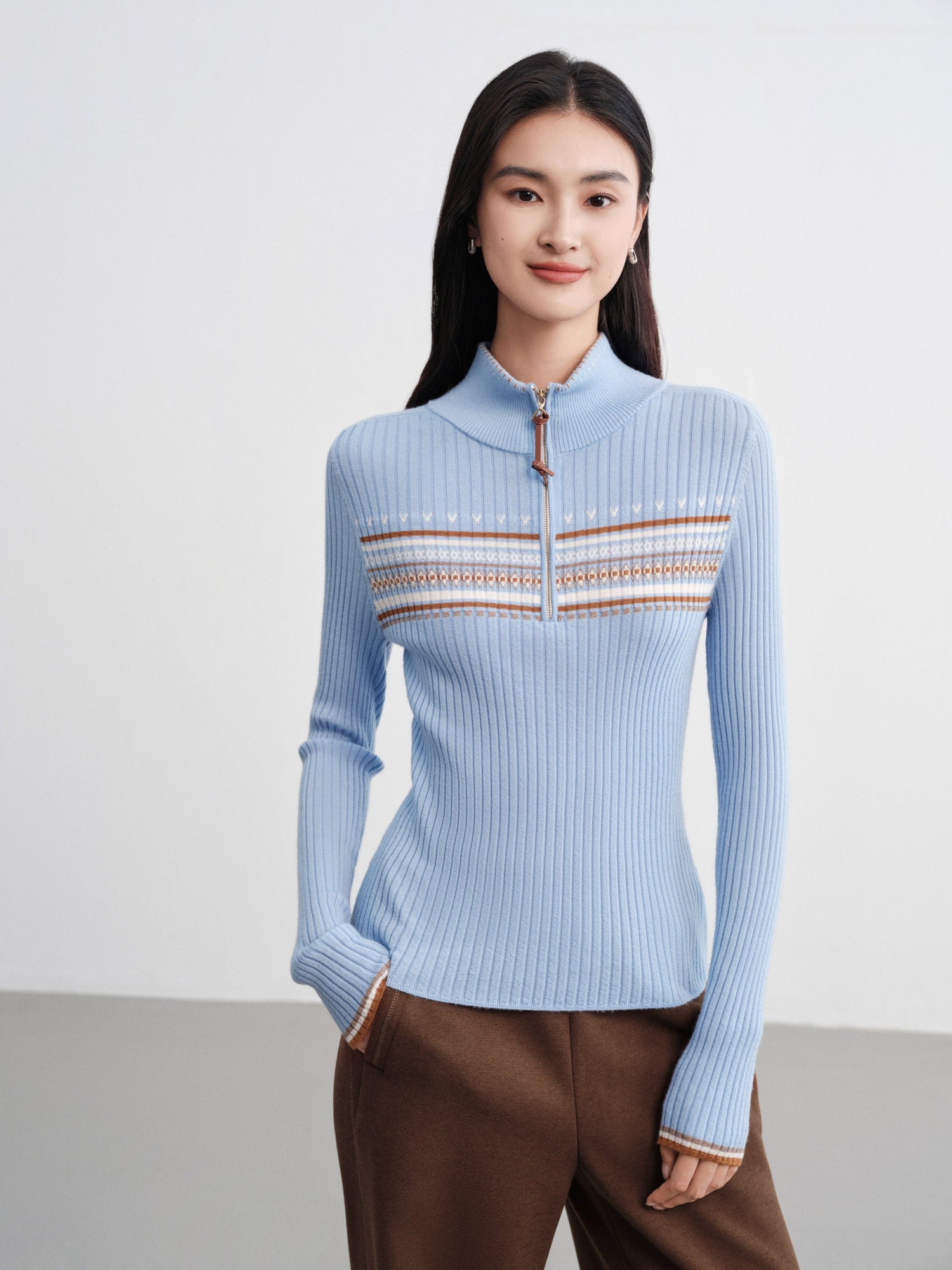 Jacquard Wool Sweater | Blue