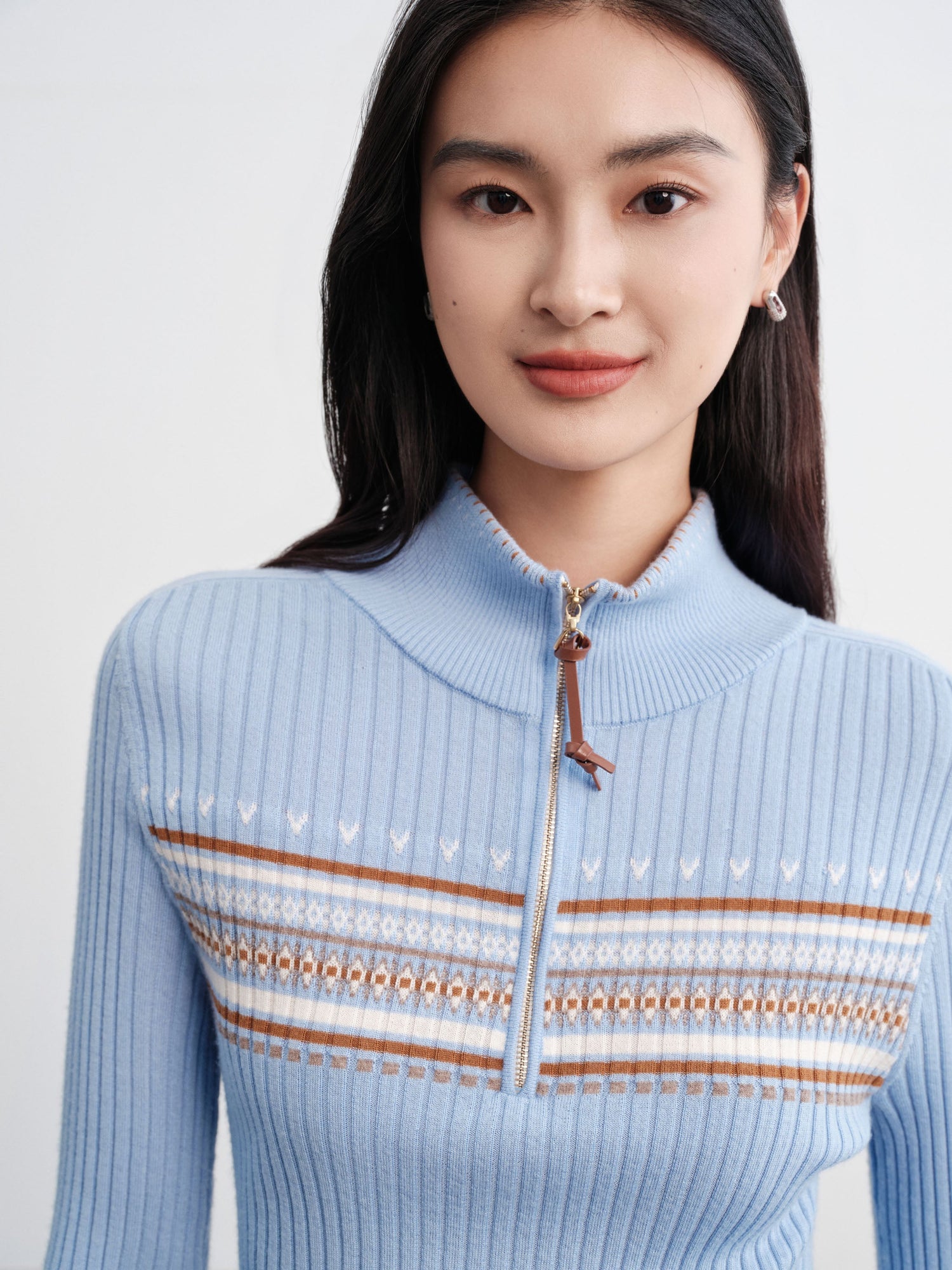 Jacquard Wool Sweater | Blue
