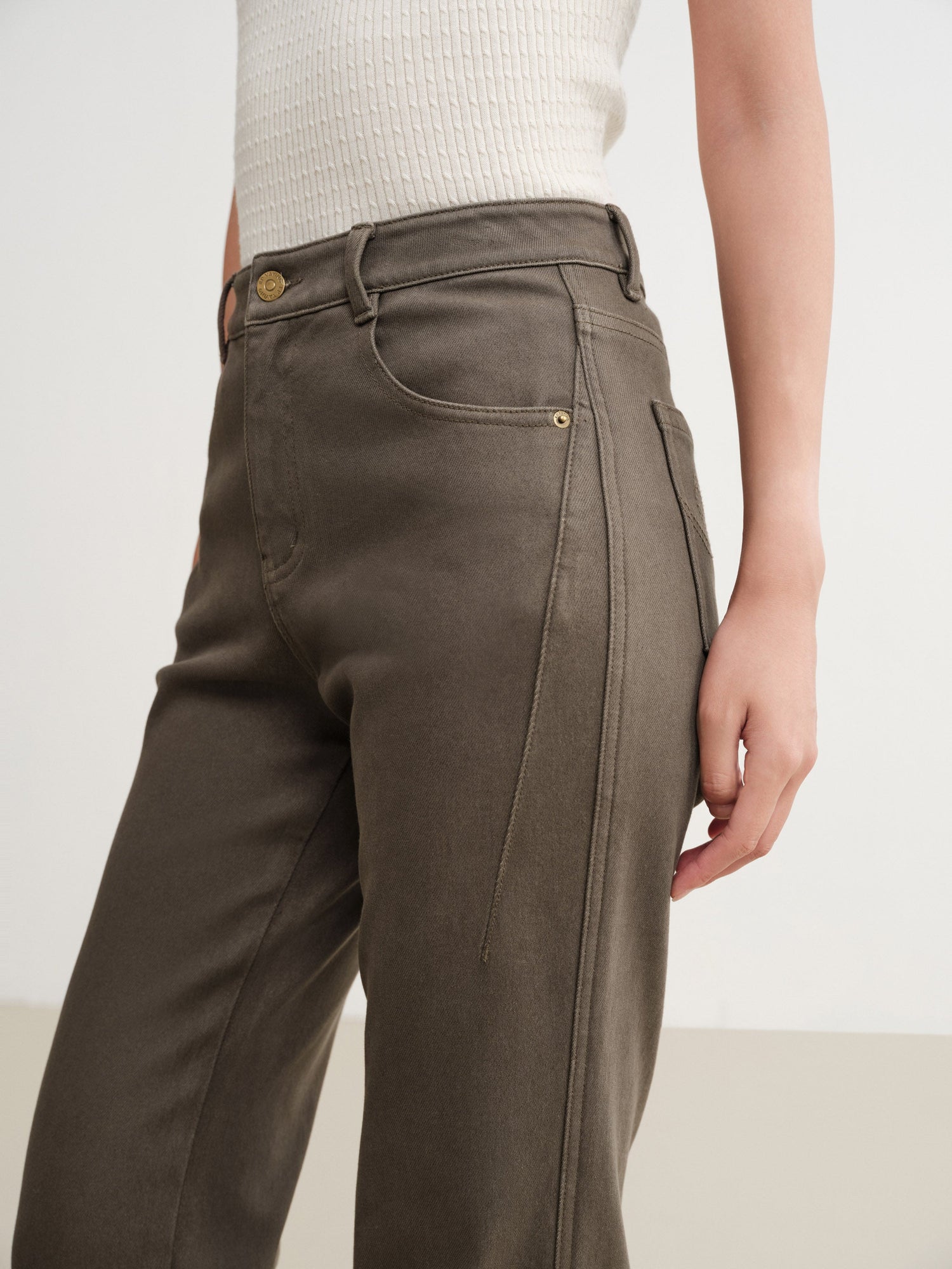 High-Waist Pants | Green
