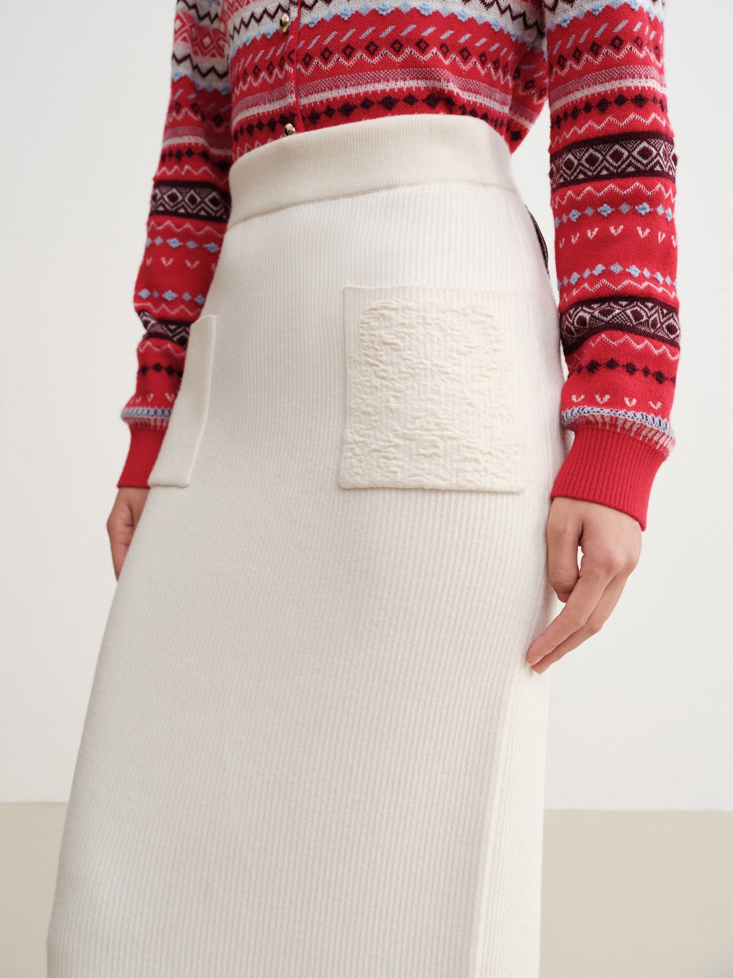 Wool Skirt | White