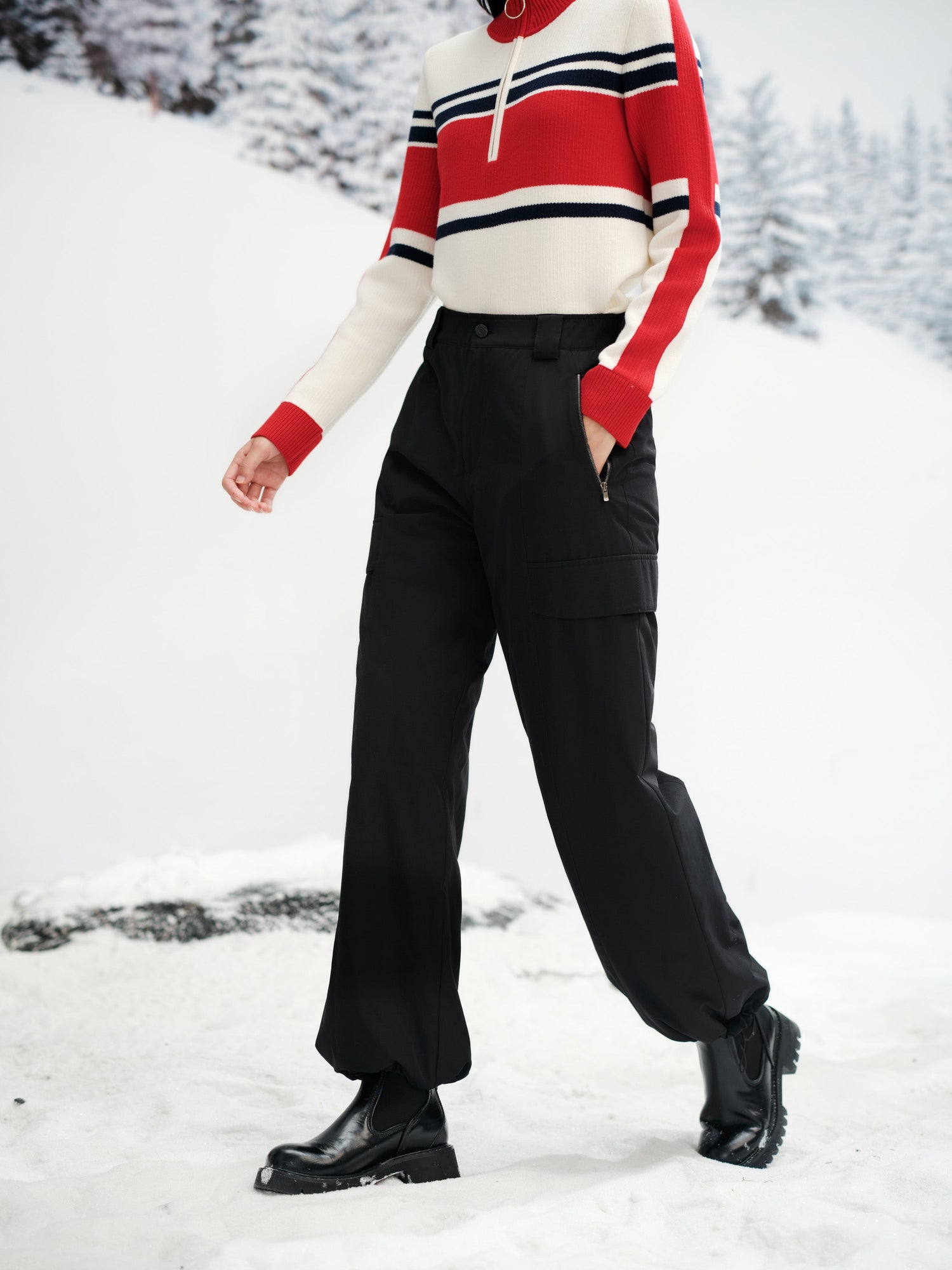 Lightweight Warm Fill Down Down Pants | Black