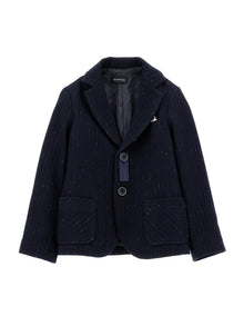 Boys | Two-Button Herringbone Blazer | Dark Blue
