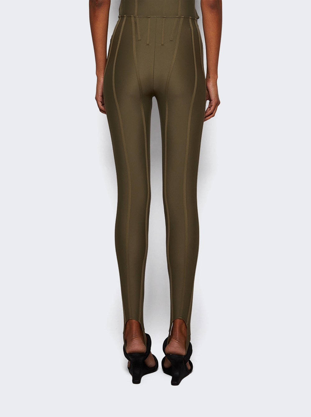 Women | Mugler | Corset Leggings | Khaki