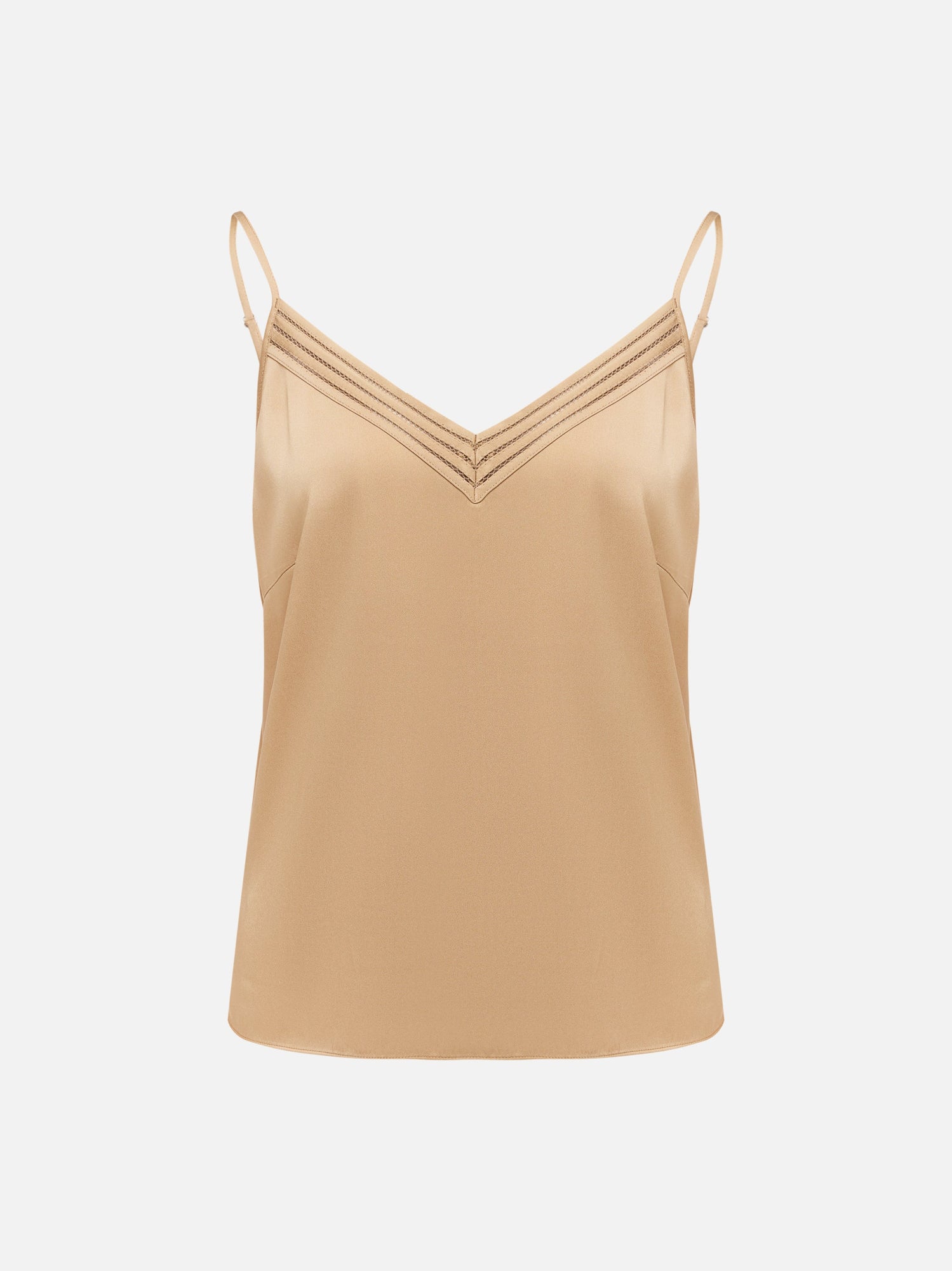 Silk V-neck layering camisole | Brown