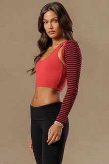 Women | Vintage Stripe Dancer Shrug | Crimson