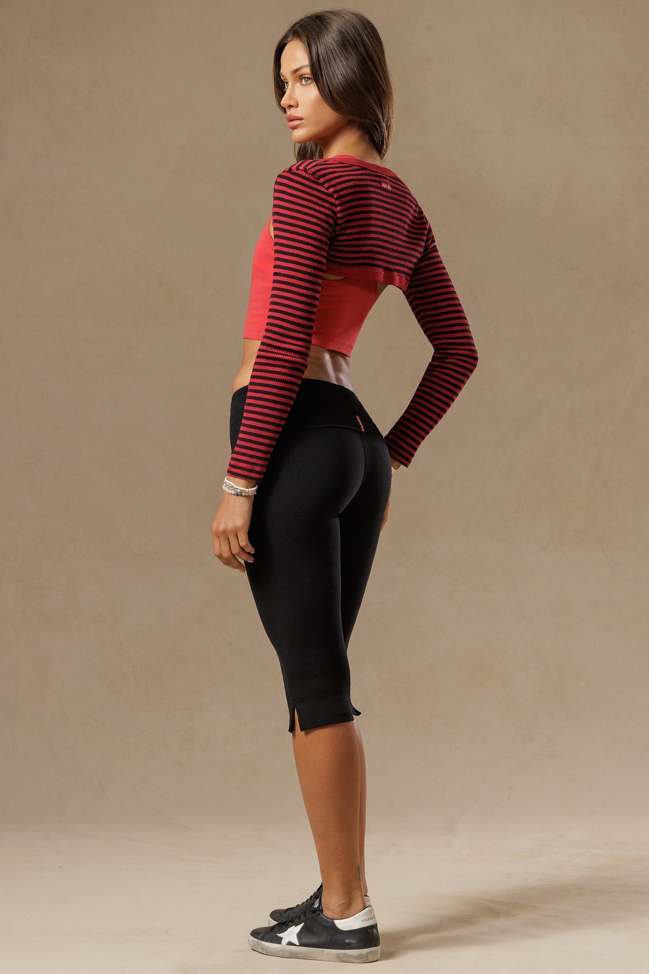 Women | Vintage Stripe Dancer Shrug | Crimson