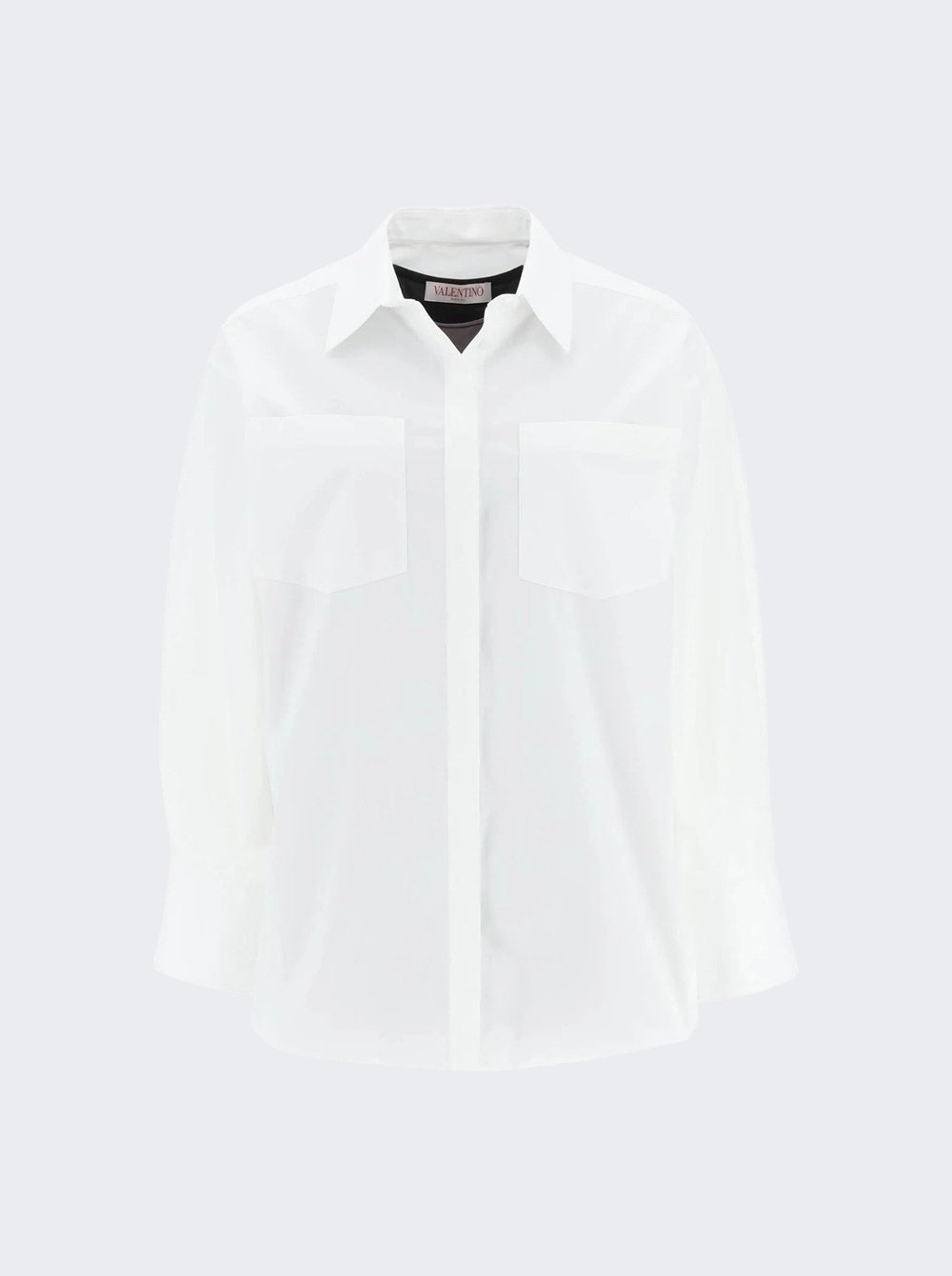Women | VALENTINO | Cotton Poplin Mini Shirt Dress | White