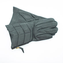 Womens | Short Quilted Leather Gloves | Grey