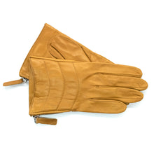 Womens | Short Quilted Leather Gloves | Golden Sunflower