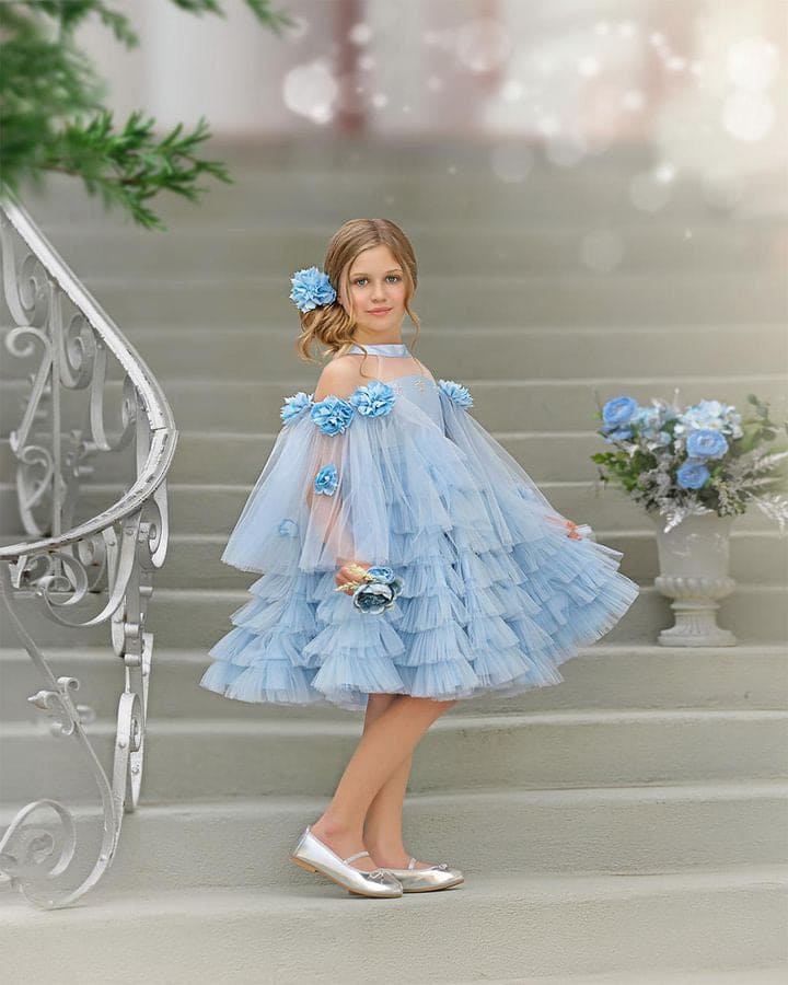 Girl | Alaska Baby Tulle Dress | Blue