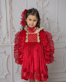 Girl | Victoria Velvet Dress | Red
